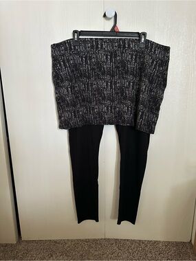 Legacy Black Mini Skirted Legging with Heathered Overlay
